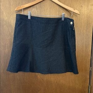 American Eagle Outfitters Charcoal Gray Mini Skirt with Side Button